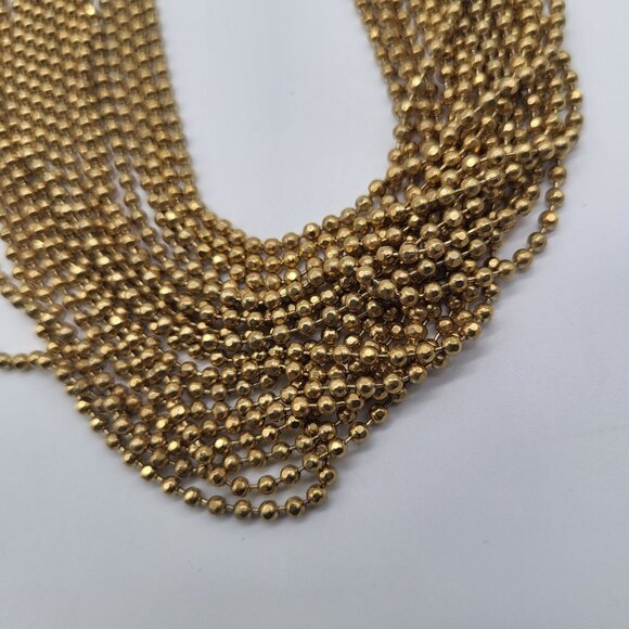 MICHAEL KORS GOLD BRILLIANCE MULTI-STRAND BEAD NECKLACE+TURN LOCK MKJ2204 - Picture 6 of 6